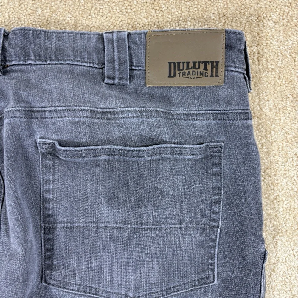 Duluth Trading Co Men's 42x34 Ballroom Double Flex Jeans Gray Denim Workwear
